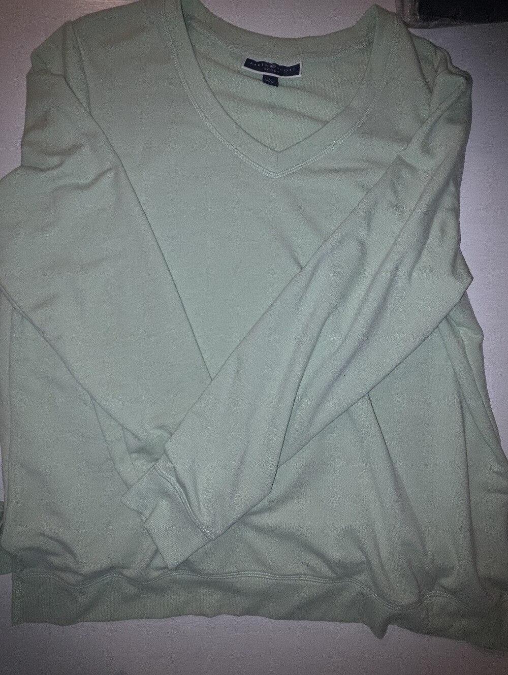Karen Scott Sport Light Green Crewneck Top Super Soft!
